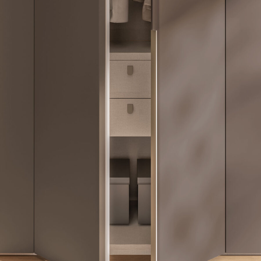 Hinged wardrobe with Saponetta door composition Night 01 Orme