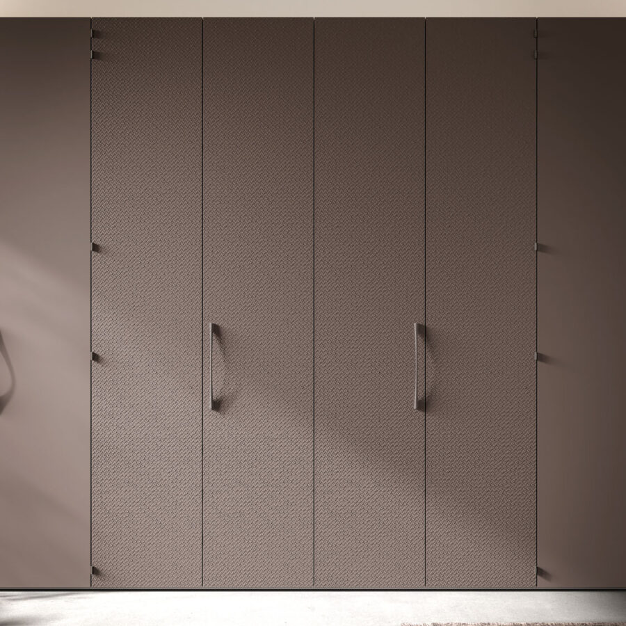 Hinged wardrobe with Liscia doors and L11 handle composition Night 08 Orme