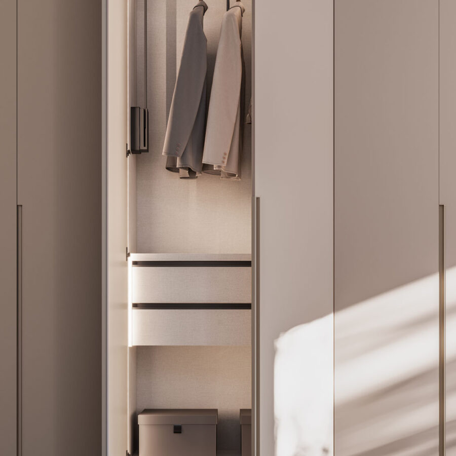 Hinged wardrobe with Gola 1200 doors composition Night 13 Orme