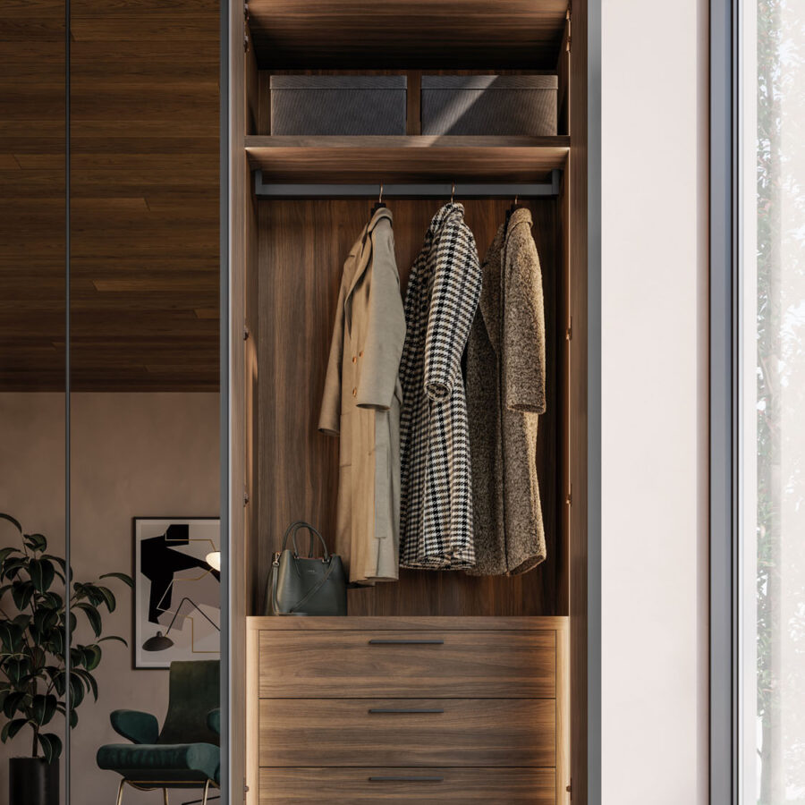 Hinged wardrobe with Noto doors composition Night 17 Orme