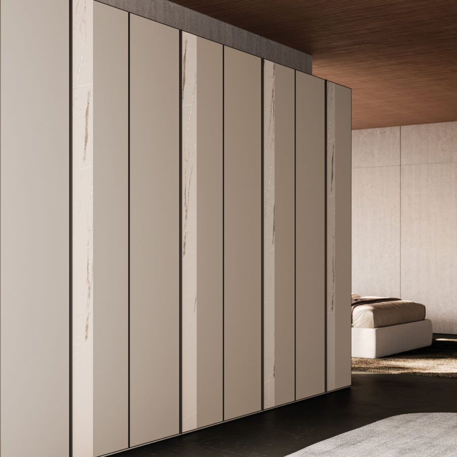 Hinged wardrobe with Noto Vertical doors composition Night 18 Orme