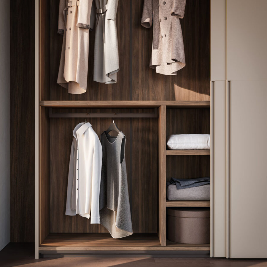 Sliding wardrobe with Gola 1200 doors composition Night 26 Orme