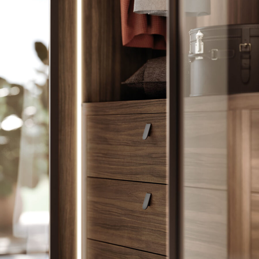 Sliding wardrobe with Frame doors composition Night 31 Orme