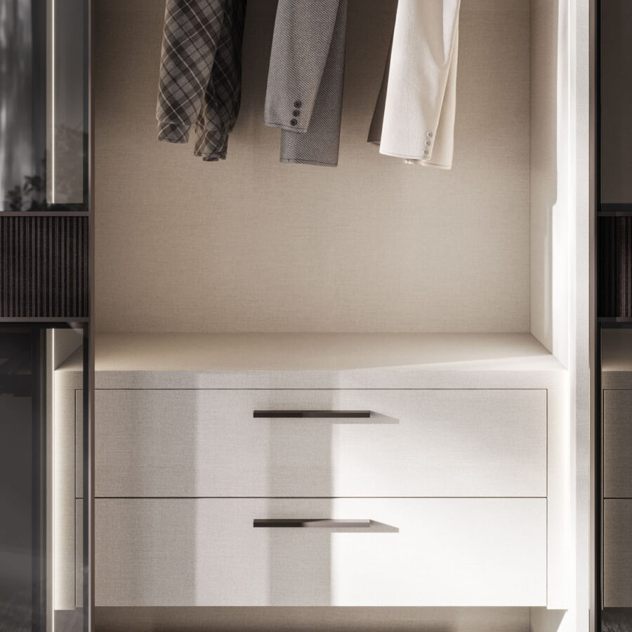 Sliding wardrobe with Frame Lateral doors composition Night 33 Orme
